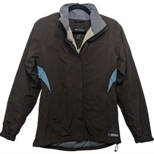 REI Ski/Snowboard Jacket Brown with Blue Accents XS ❄️🏂